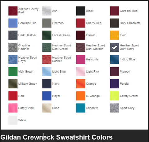Bella sweatshirt colors cheap