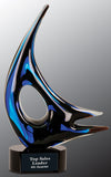 Art Glass Blue Sail - AwardsPlusGI