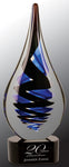 Art Glass Black Twist Raindrop - AwardsPlusGI