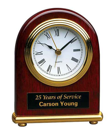 Small Rosewood Desk Clock - AwardsPlusGI