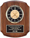 Walnut Plaque Wall Clock - AwardsPlusGI