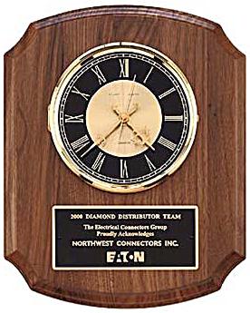 Walnut Plaque Wall Clock - AwardsPlusGI